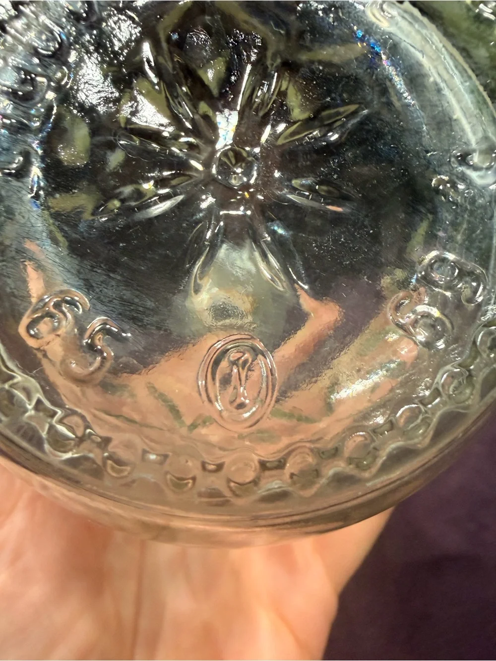 Vintage Owens-Illinois Diamond Cut Glass Decanter Pair